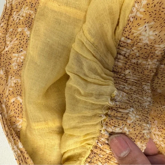 Vintage April Cornell Yellow Midi Skirt Floral Size S Boho Cottagecore Boho Chic - Picture 10 of 14